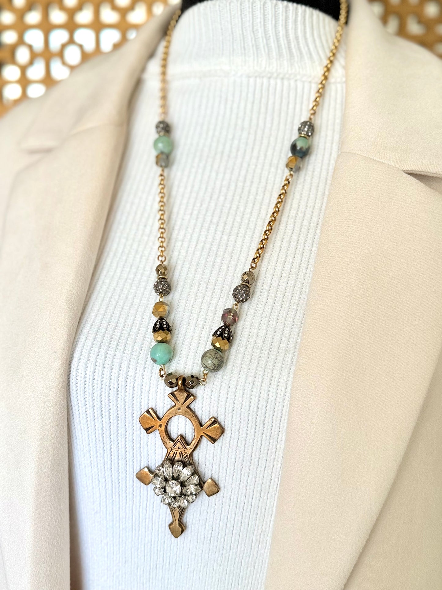 African cross necklace
