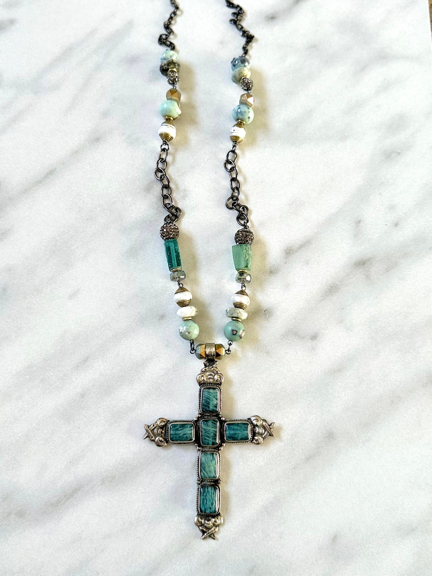 Jasper Cross Pendant