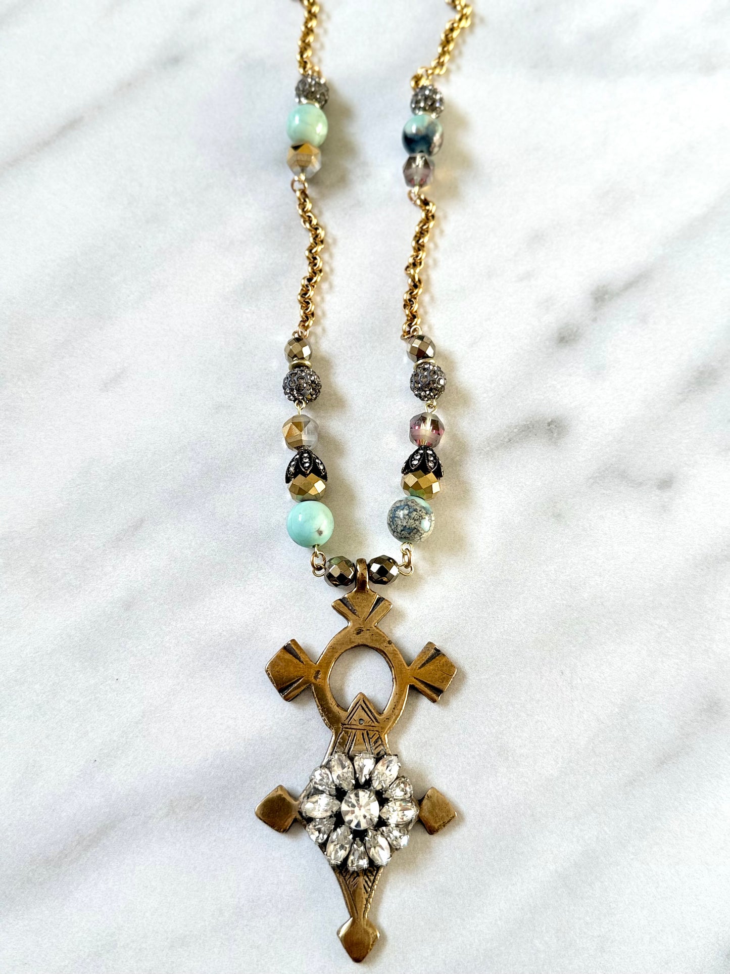 African cross necklace