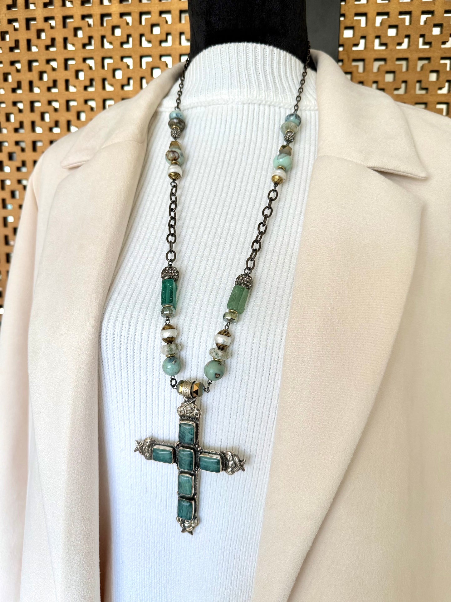 Jasper Cross Pendant