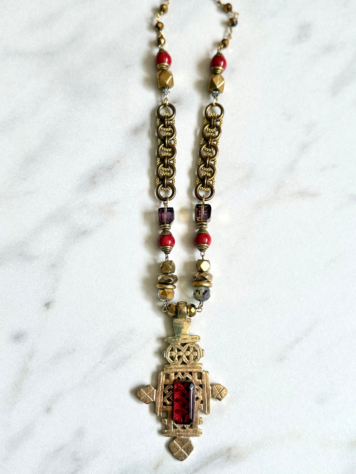 African Cross Necklace