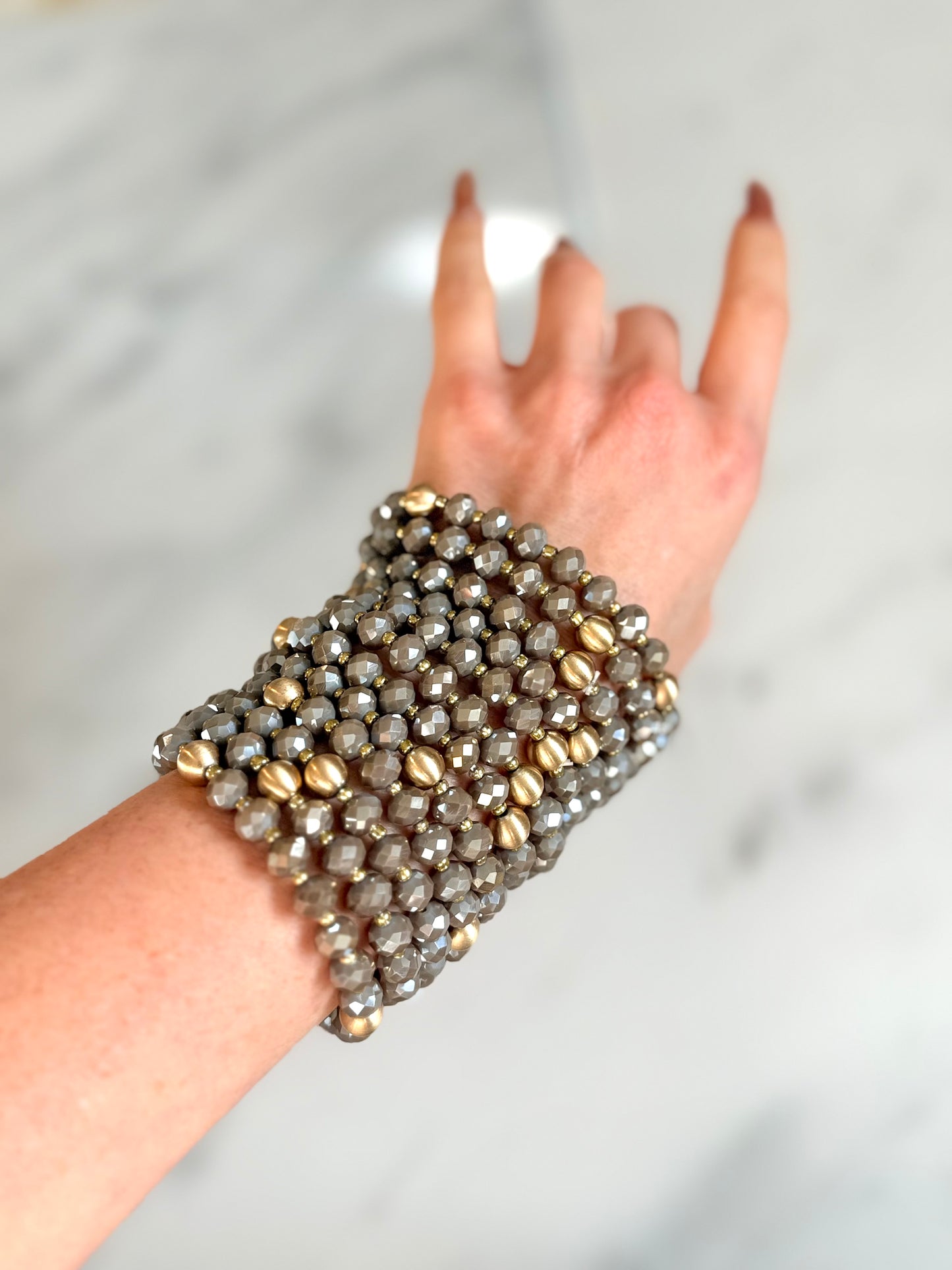 Greige crystal bracelet