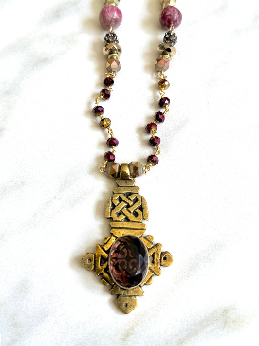 African Cross Necklace