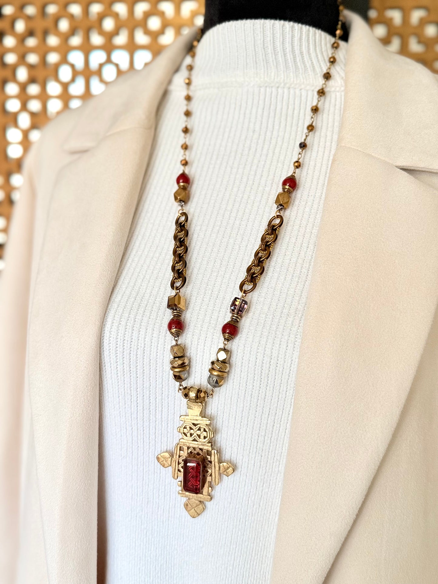 African Cross Necklace