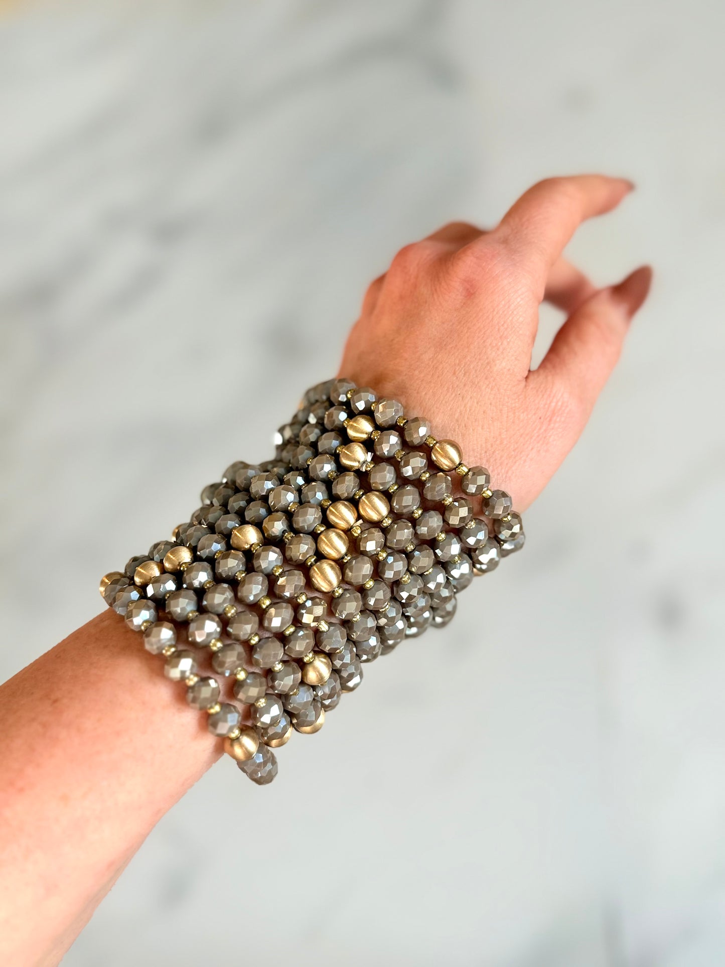 Greige crystal bracelet