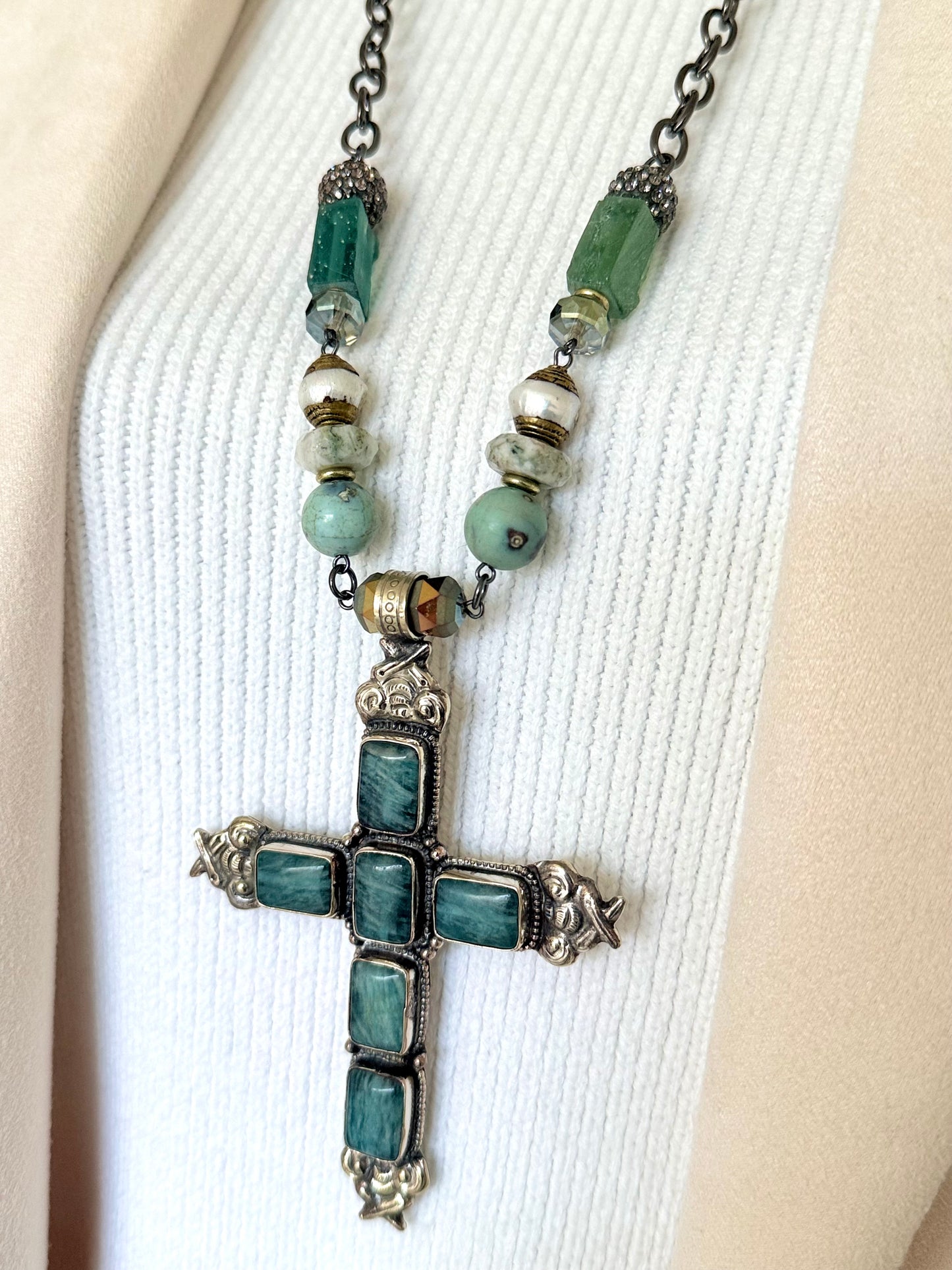 Jasper Cross Pendant