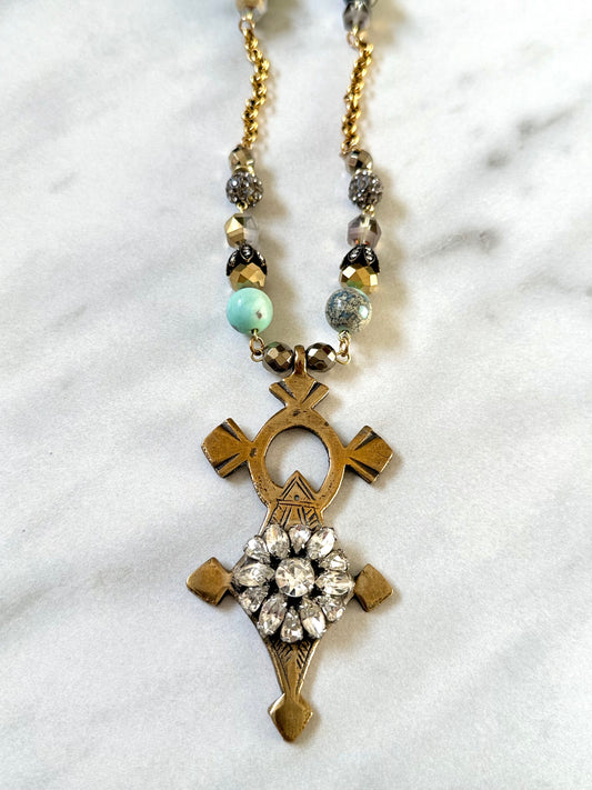 African cross necklace