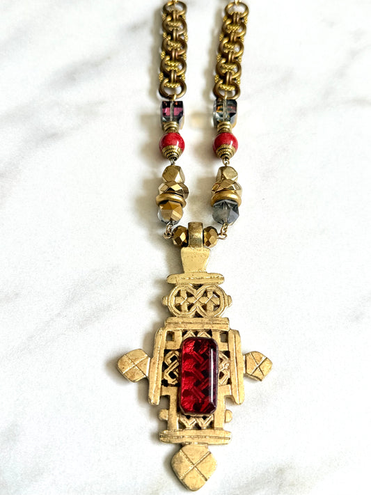 African Cross Necklace